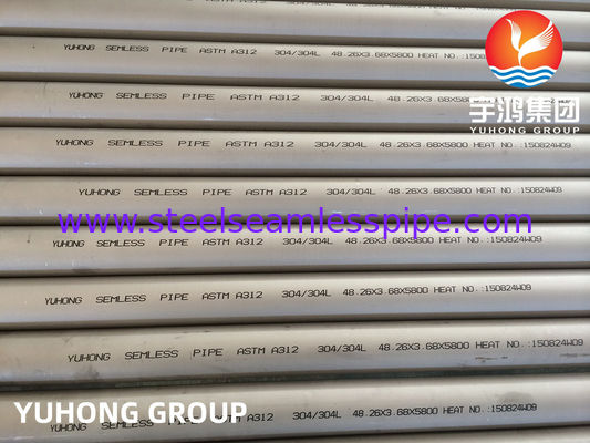ASTM A312 TP304, TP304L Nahtlose Rohre aus Edelstahl für die chemische Industrie