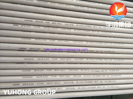 Sünde Costura ASTM A312 TP304L TP316L Tubos de Acero Inoxidable temperte das In Essig einlegen von 100% UT UND