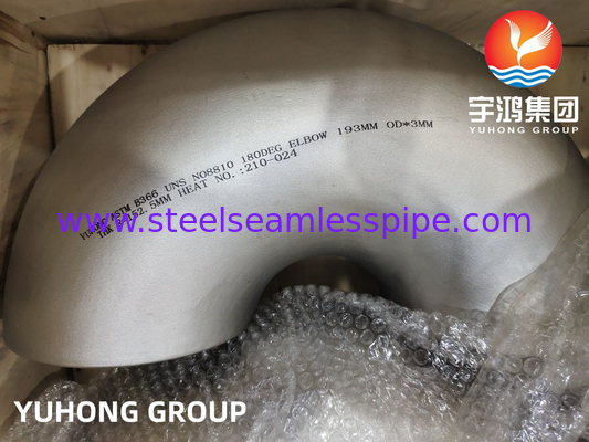 B16.9 Buttweld Nickel-Legierung der Fittings-ASTM B366 Incoloy 800H 180 Grad-Ellbogen