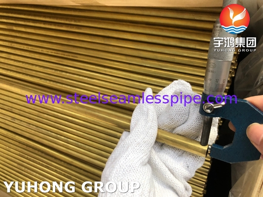 Kupferlegierung Messingrohr ASTM B111 C44300 C68700 C70600 25.4mm*1.245mm*12995mm Kondensator Luftkühler Heizkörper