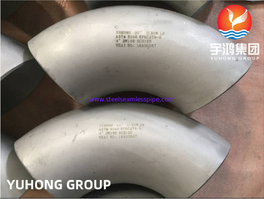 Ellbogen LR B16.9 ASTM B366 WPHC276-S DN100 Sch10s 90Deg