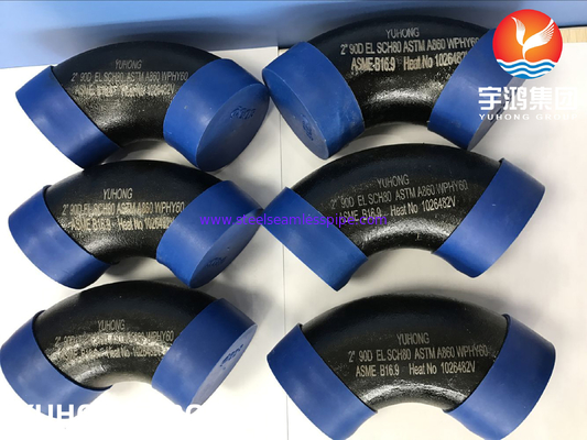 KOHLENSTOFFSTAHL-ELLBOGEN-SCHWARZ-MALEREI ASTM A860 WPHY60 WPHY42 WPHY52 WPHY65 WPHY70 WPHY80