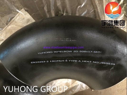 EN10253-2 13CRMO4-5 Art-EIn Kohlenstoffstahl-90 Grad-Ellbogen-Schwarz-Malerei-Kolben-Schweißungs-Fitting
